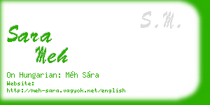 sara meh business card