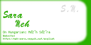 sara meh business card